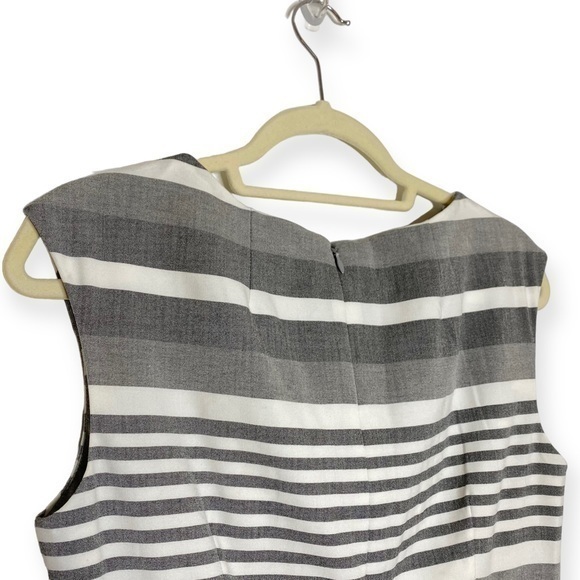 Calvin Klein cap sleeve mini sheath dress in gray and white stripes size 6 - Picture 10 of 14